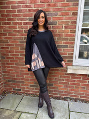 Black Abstract Knit Top Danielle