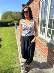 Black Bubble Cotton Trouser Set Jasmine