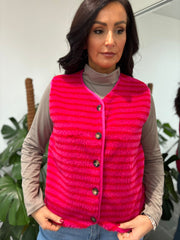 Lipstick & Red Stripe Fleece Gilet