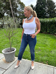 Denim Diamante Mom Fit Jeans