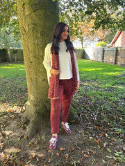 Wine Brushstroke Shimmer Joggers Natalia