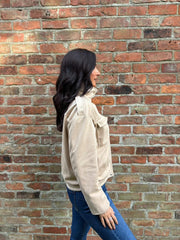 Stone Faux Suede Jacket Shana