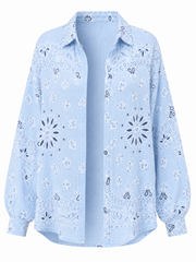 Denim Paisley Bubble Cotton Shirt Alina