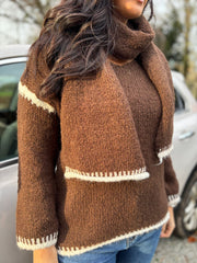 Chocolate Blanket Stitch Two Piece Knit Leanne