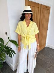 Lemon Tie Front Blouse Jessica