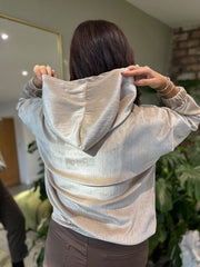 Mocha Sparkle Velour Hoodie Colette
