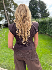 Chocolate Lace Hem Top Yasmin