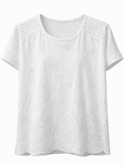 White Broderie Bubble Cotton Top Jan