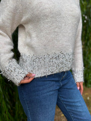 Stone Metallic Eyelash Trim Knit Darcy