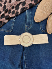 Stone Elasticated Gold Detail Belt