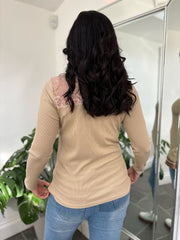 Stone Lace Ribbed Top Francesca