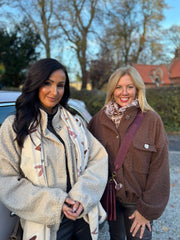 Stone Boucle High Neck Bomber Jacket Jude