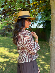 Chocolate Animal Print Blouse Hailey