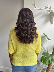 Yellow Sequin Sparkle Knit Sabrina