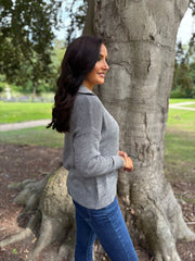 Grey Open Collar Jumper Rhea