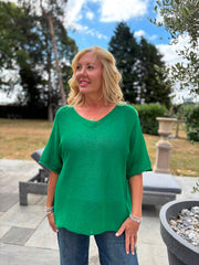Green Reverse Seam Knit Georgina