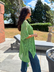 Lime Open Knit Cover Up Elsie