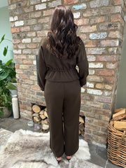 Chocolate Drawstring Co-Ord Skylar