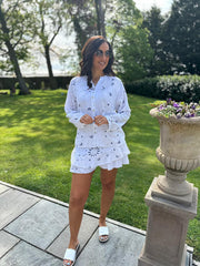 White Paisley Bubble Cotton Skort Set Isobel