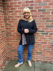 Black Speckle Knit Top Danielle