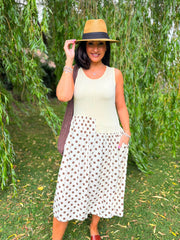 Lemon Polka Dot Panel Dress Coraline