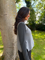 Grey Tie Detail Knitted Tank Lola