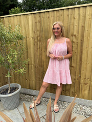 Pink Striped Sun Dress Danielle
