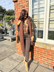 Chocolate Scenic Printed Top River