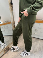 Khaki Velour Leisure Set Amelia