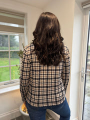 Black Check Pattern Super Soft Roll Neck