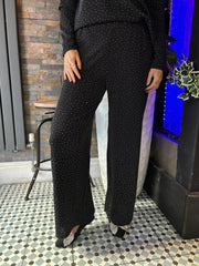 Black Diamante Shimmer Trousers Hazel