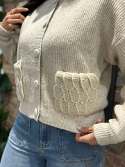 Stone Angel Wing Pocket Cardi Raya