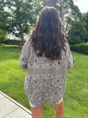 Mocha Paisley Bubble Cotton Shirt Alina