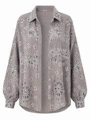 Mocha Paisley Bubble Cotton Shirt Alina