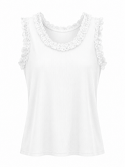 White Ruffle Vest Simone
