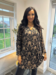 Camel Seamless Print Longline Zip Top Cassie