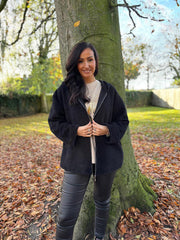 Black Soft Knit Hoodie Phoebe