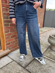 Dark Denim Barrel Leg Jeans