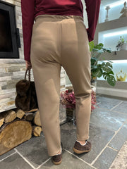 Mocha Straight leg Comfort fit pull on Trousers