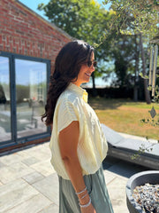 Lemon Bubble Hem Striped Shirt Emma