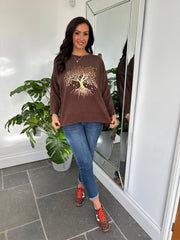 Chocolate Tree of Life Ribbed Sweatshirt Brooke