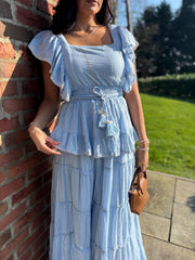 Denim Boho Tiered Skirt Co-Ord Frankie
