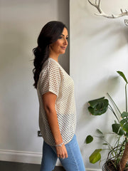 Gold Open Knit Top Karen