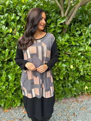 Black Abstract Pattern Dress Clara