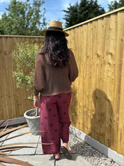 Wine Polka Dot Trousers Tiana