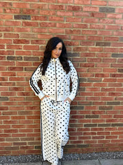 White Premium Cotton Polka Dot Set Dakota