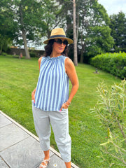 Blue Striped Sleeveless Top Tiana