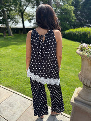 Black Polka Dot Lace Trim Set Kimberly