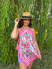 Lipstick Elegant Print Top Adelaide