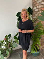 Black Crochet Trim Dress Sabrina